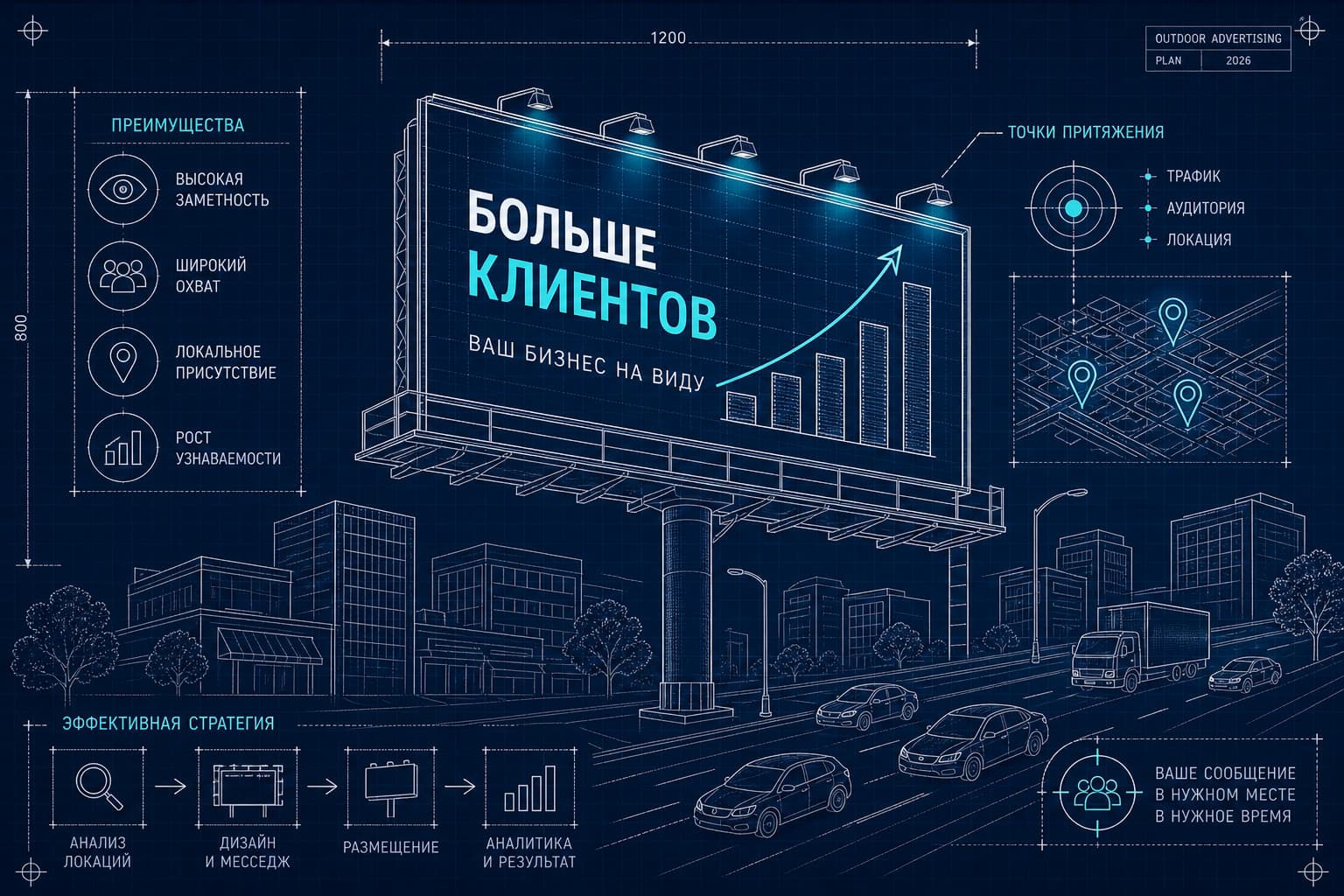 Наружная реклама для бизнеса: полный гид 2026